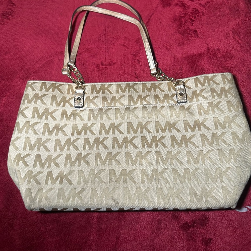 Michael Kors Tan Monogram Shoulder Bag